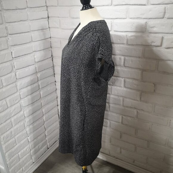 Gap Ladies Size Large Black with White Dots V-neck Dress - Picture 4 of 12